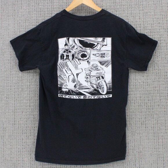 Eldon Shirt Mens Medium M Black Short Sleeve Anime Motorcycle Graphic Art Y2k - Picture 1 of 9